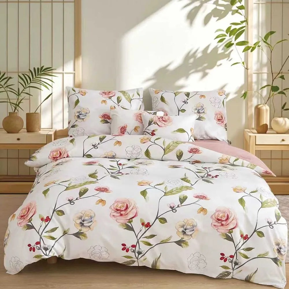 Flanelové obliečky Homa BRIA ROSES 7-set 140x200 cm
