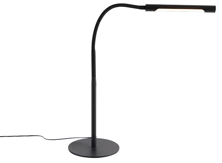 Dizajnová stolná lampa čierna vrátane LED s dotykovým stmievačom - Palka