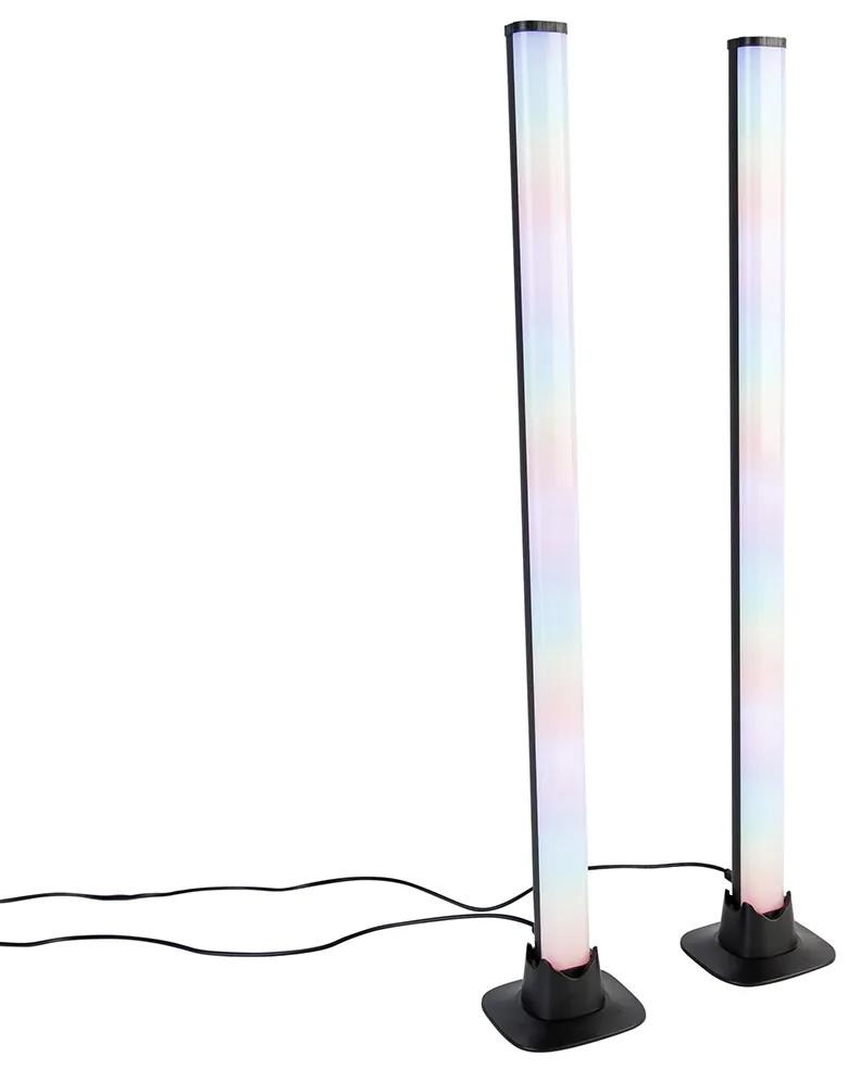 Stolná lampa čierna vrátane LED s diaľkovým ovládaním a RGB - Arnold