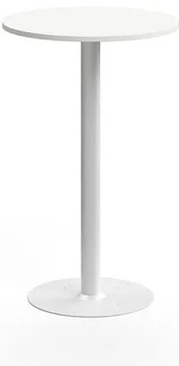 Barový stôl ALVA, Ø700x1100 mm, s kotvením do zeme, HPL, biela