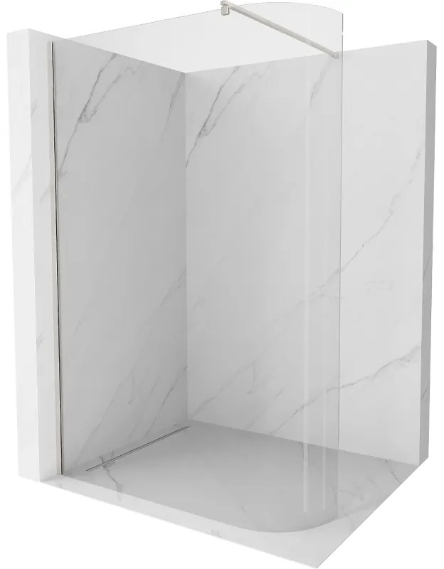 Mexen Kioto, sprchová zástena Walk-In 120 x 200 cm, 8mm číre sklo, brúsená oceľ profil, 800-120-101-97-06