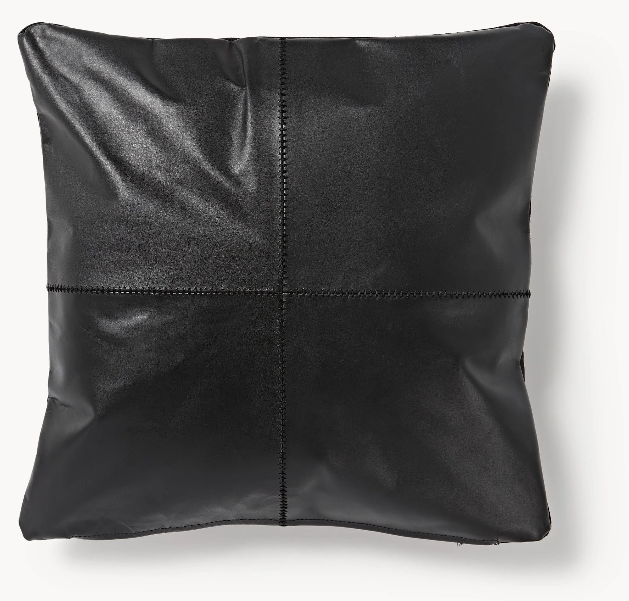 Ručne vyrobený kožený poťah na vankúš Raven