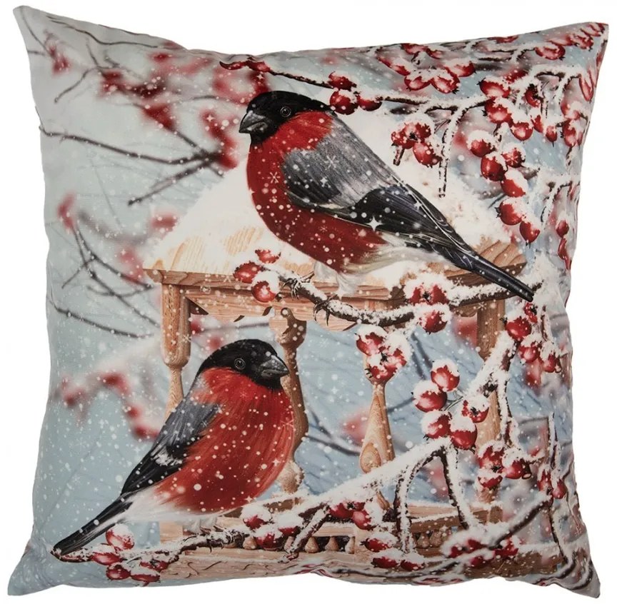 Obliečka na vankúš s vtáčikmi kýla na stromčeku Christmas - 45*45 cm