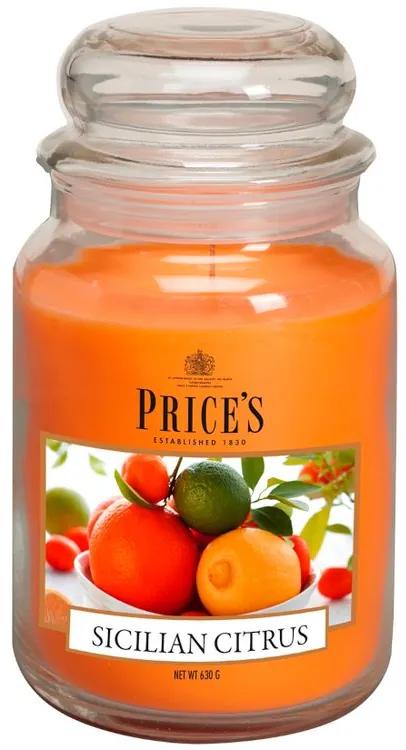 Price´s SIGNATURE MAXI sviečka v skle Sicílské citrusy - horenie 150h