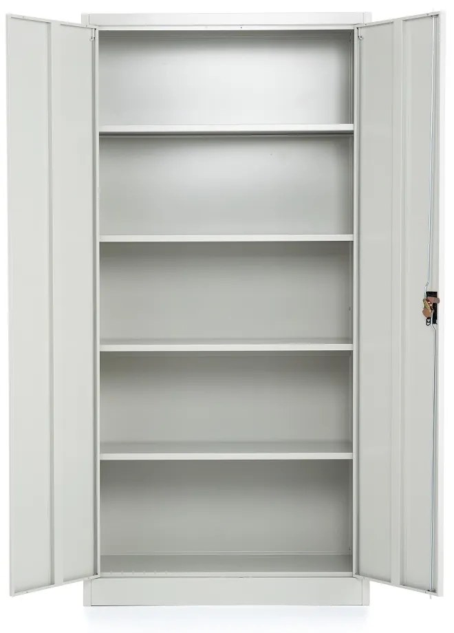 Univerzálna kovová skriňa, 90 x 40 x 185 cm, cylindrický zámok, svetlo sivá