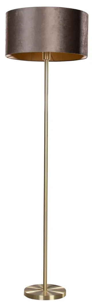 Stojacia lampa mosadz s velúrovým tienidlom hnedá 50 cm - Simplo
