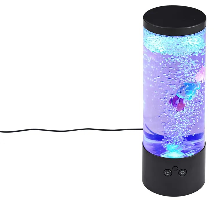 Bublinková trubica čierna 30 cm vrátane LED RGB - Sealife