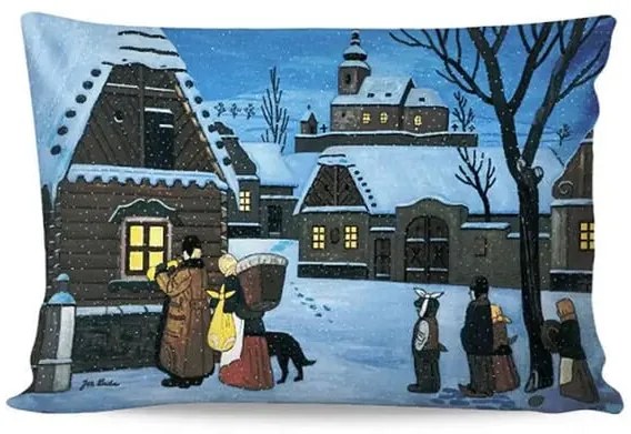 Obliečka na vankúšik JOSEF LADA Sluha vytrubuje 33 x 50 cm
