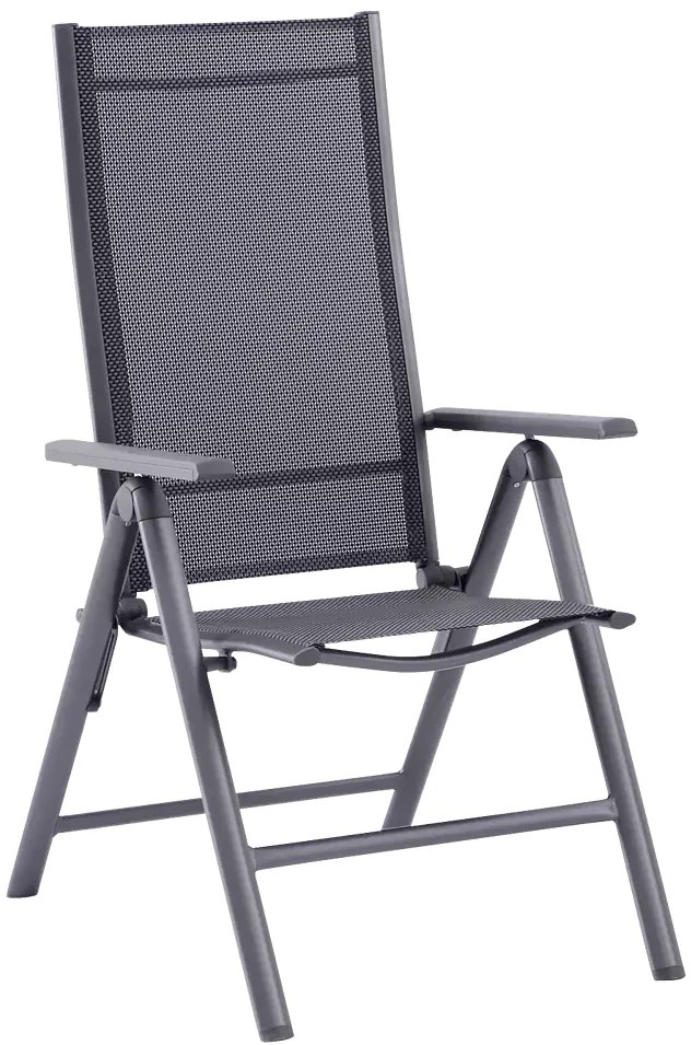 Sunfun Maja Polohovateľné kreslo, 67 × 58 × 110 cm, hliník, textil, antracit, tmavo sivá