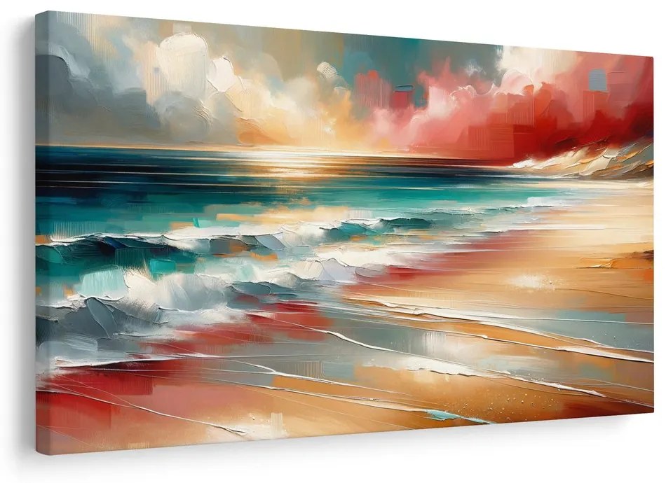 Obraz tyrkysového mora s vlnami