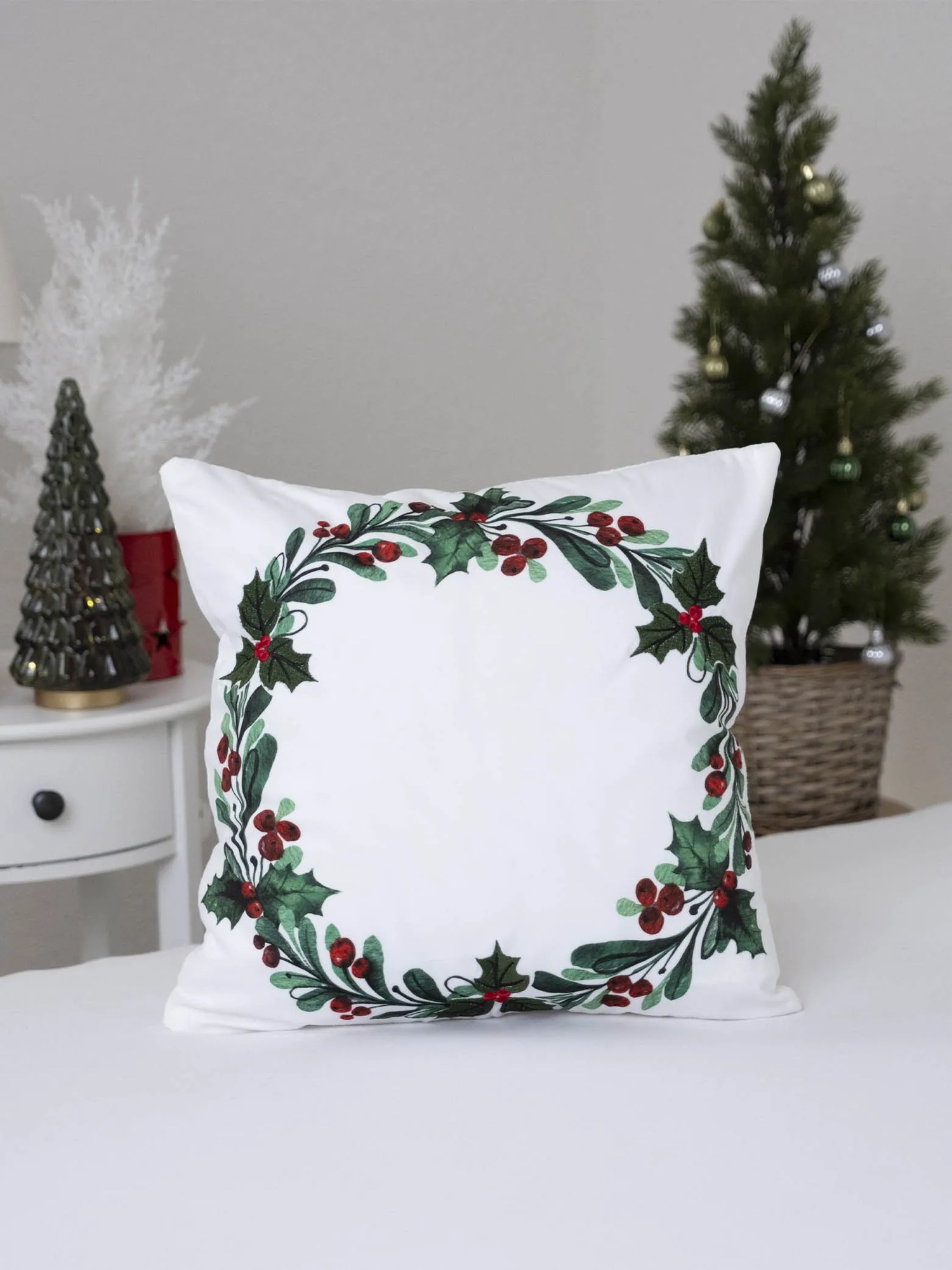 Vianočná obliečka na vankúš mikroplyš 40 × 40 cm - Vianočná radosť