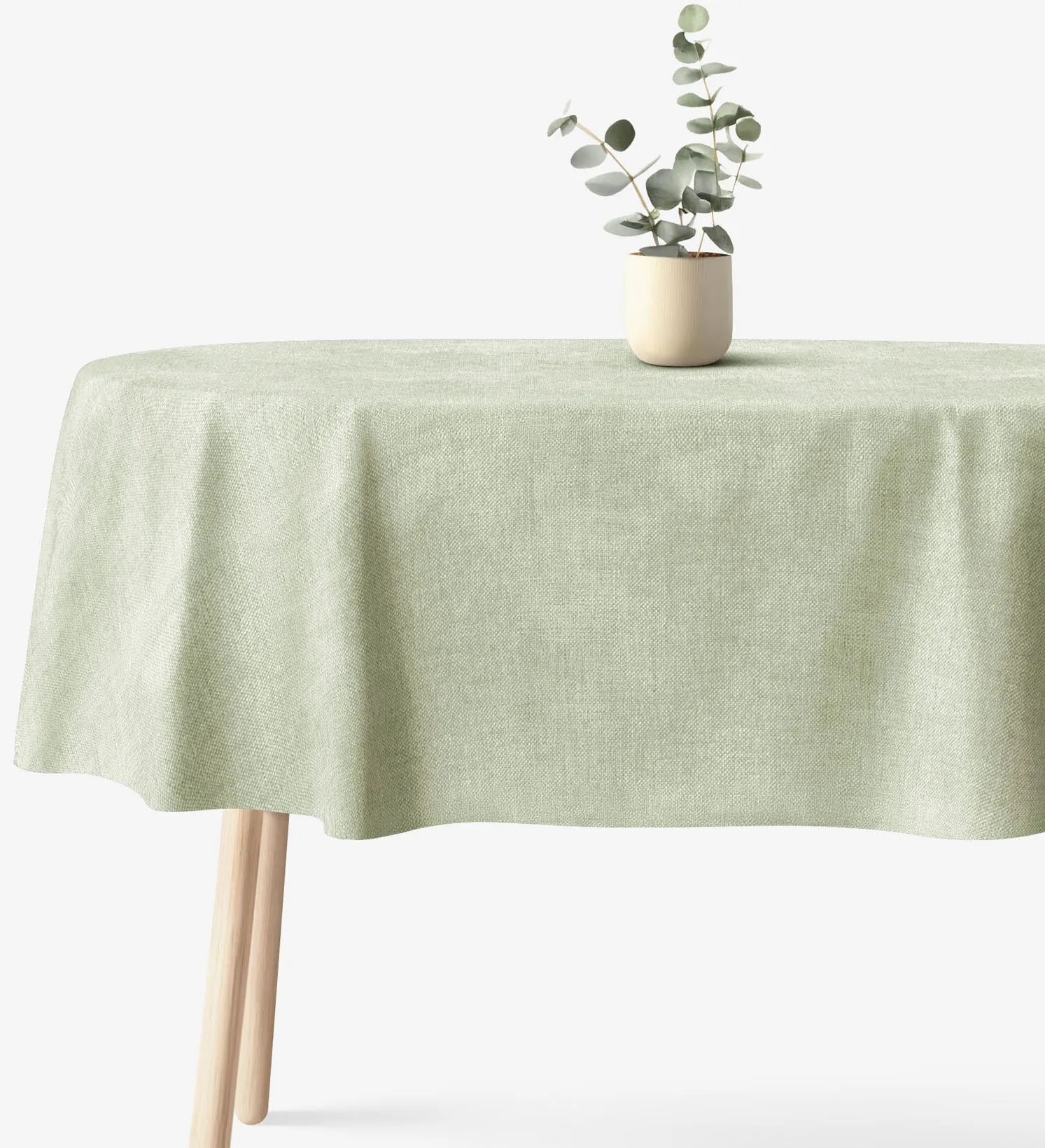 Goldea oválny obrus malaga - zelený režný 140 x 200 cm