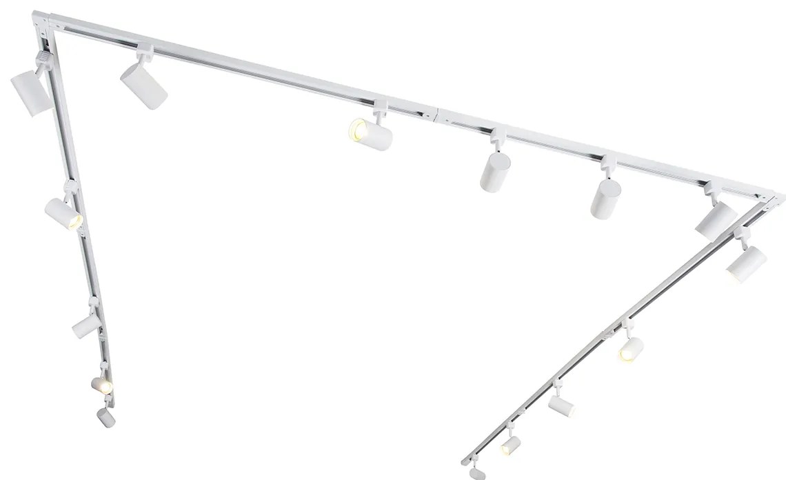 Moderný 1-fázový koľajnicový systém biely s 15 bodovými svetlami - Jeana