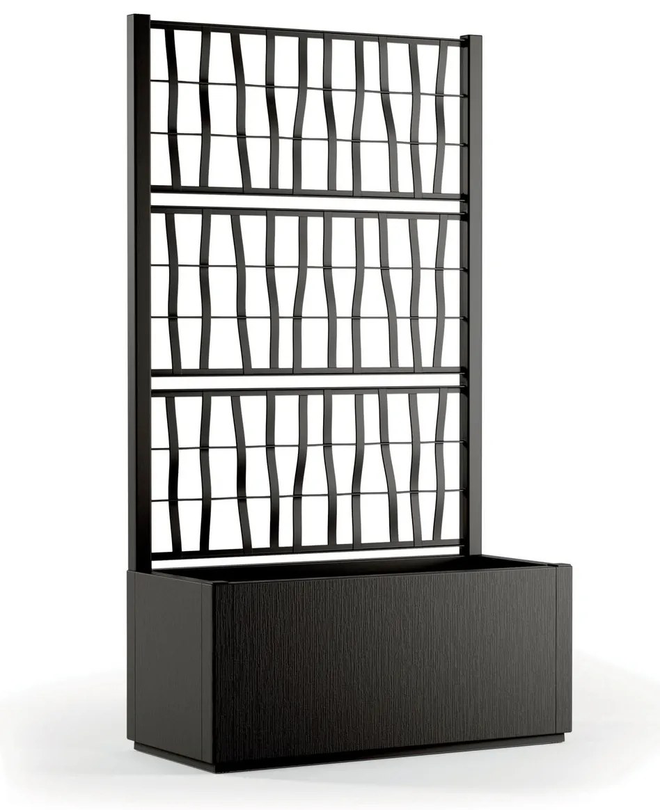 STEFANPLAST Kvetináč ETHICA s trelážou/mriežkou 80cm, tmavo šedý