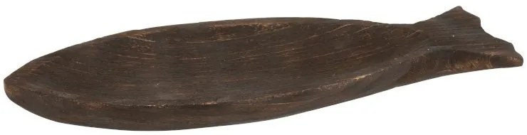 Tmavohnedá misa v tvare ryby Gwann - 62 * 25 * 6 cm