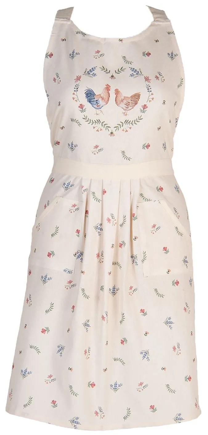 Balvněná kuchynská zástera Chicken and Rooster - 70*85 cm