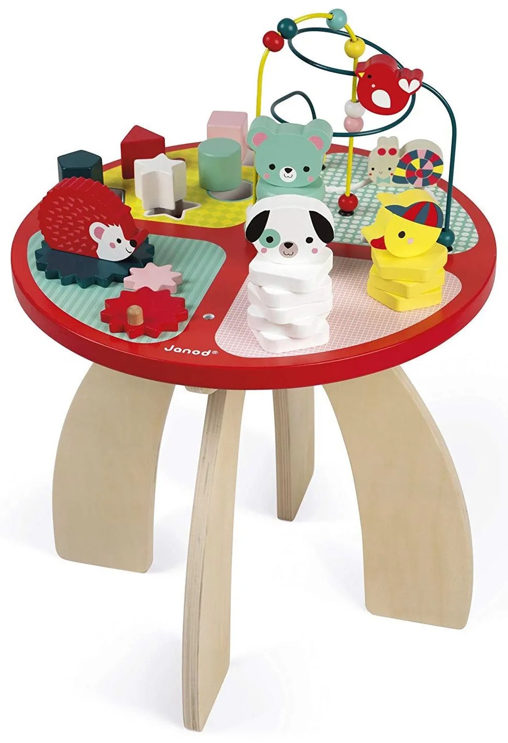 Drevený hrací stolík s aktivitami na jemnú motoriku Baby Forest