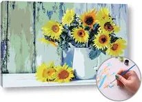 Maľovanie podľa čísel SLNEČNICE VO VÁZE – stredná náročnosť
