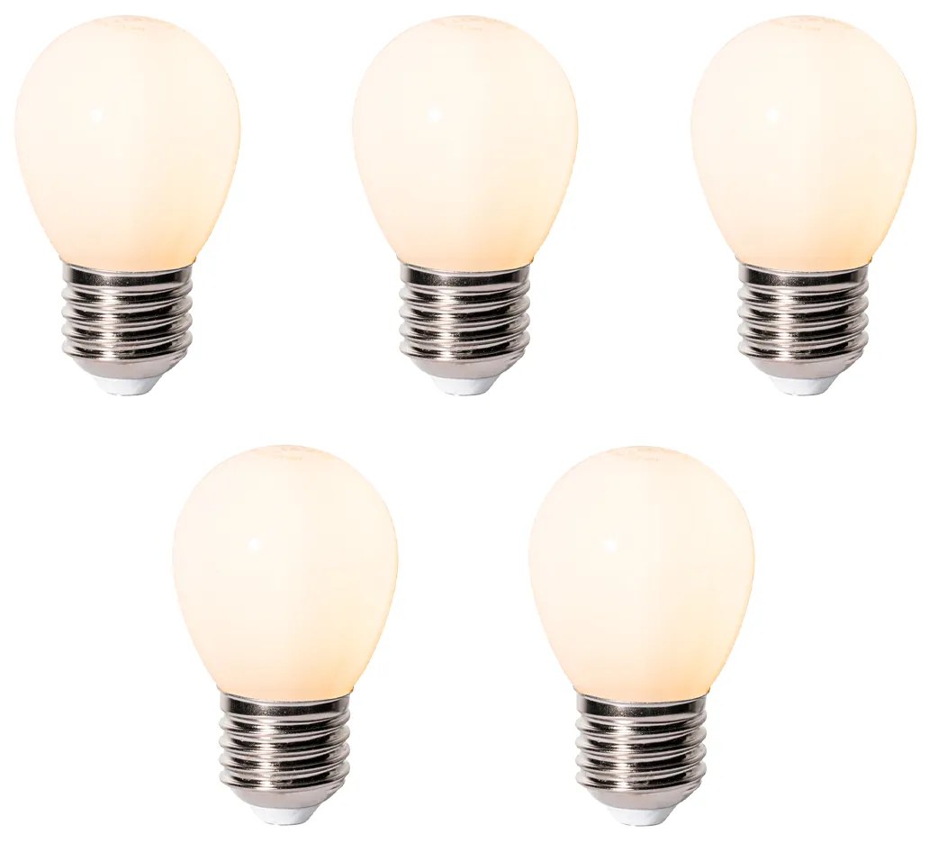 Sada 5 ks E27 dimbare LED lamp P45 opaal glas 3W 250 lm 2200K