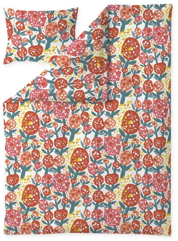 Obliečky Kukinta 150x210 50x60, biobavlna, červeno-biele Obliečky Kukinta 150x210 50x60, biobavlna, červeno-biele