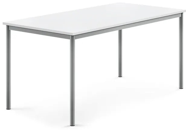 Stôl BORÅS, 1600x800x720 mm, laminát - biela, strieborná