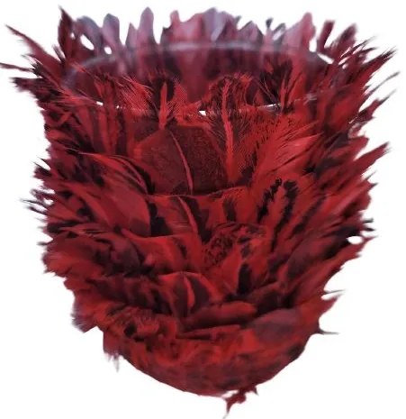 Sklenený svietnik s vínovými pierkami Tommi - Ø 7 * 9 cm