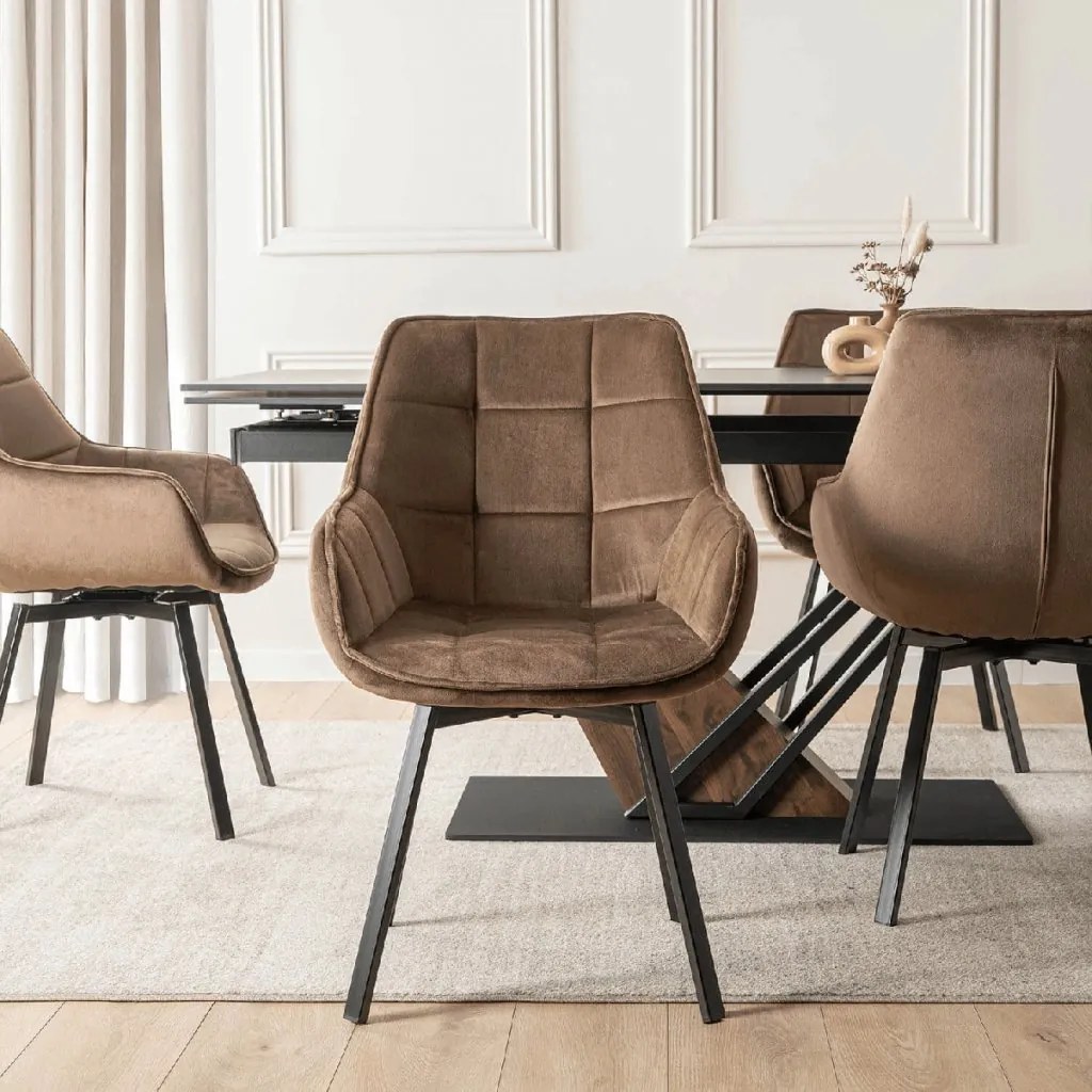 PROXIMA.store - Otočné jedálenské kreslo LUNA FARBA: hnedá