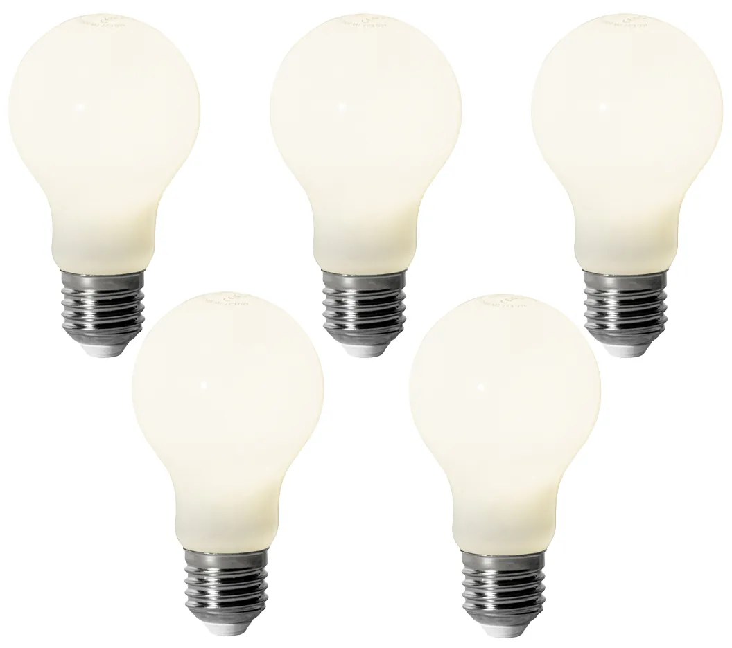 Sada 5 ks E27 dimbare LED lamp A60 opaal 7W 806 lm 4000K