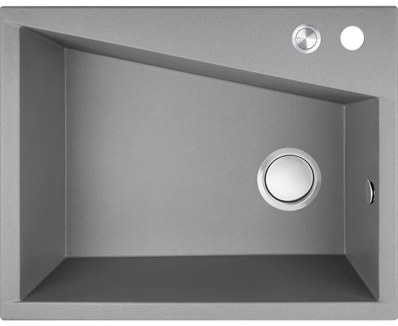 Laveo Grenada, 1-komorový granitový drez 600x480x227 mm, šedá, LAV-SBG_510T