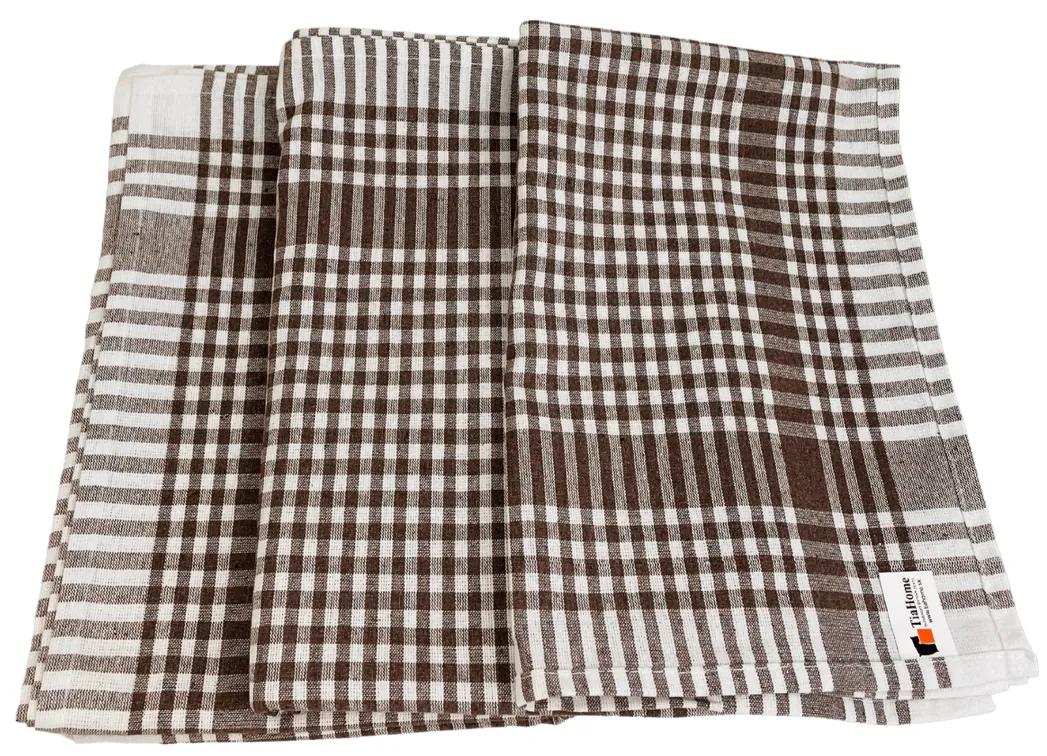 Kuchynské bavlnené utierky Hnedé 50x70cm TiaHome Kuchynské bavlnené utierky Hnedé 50x70cm TiaHome