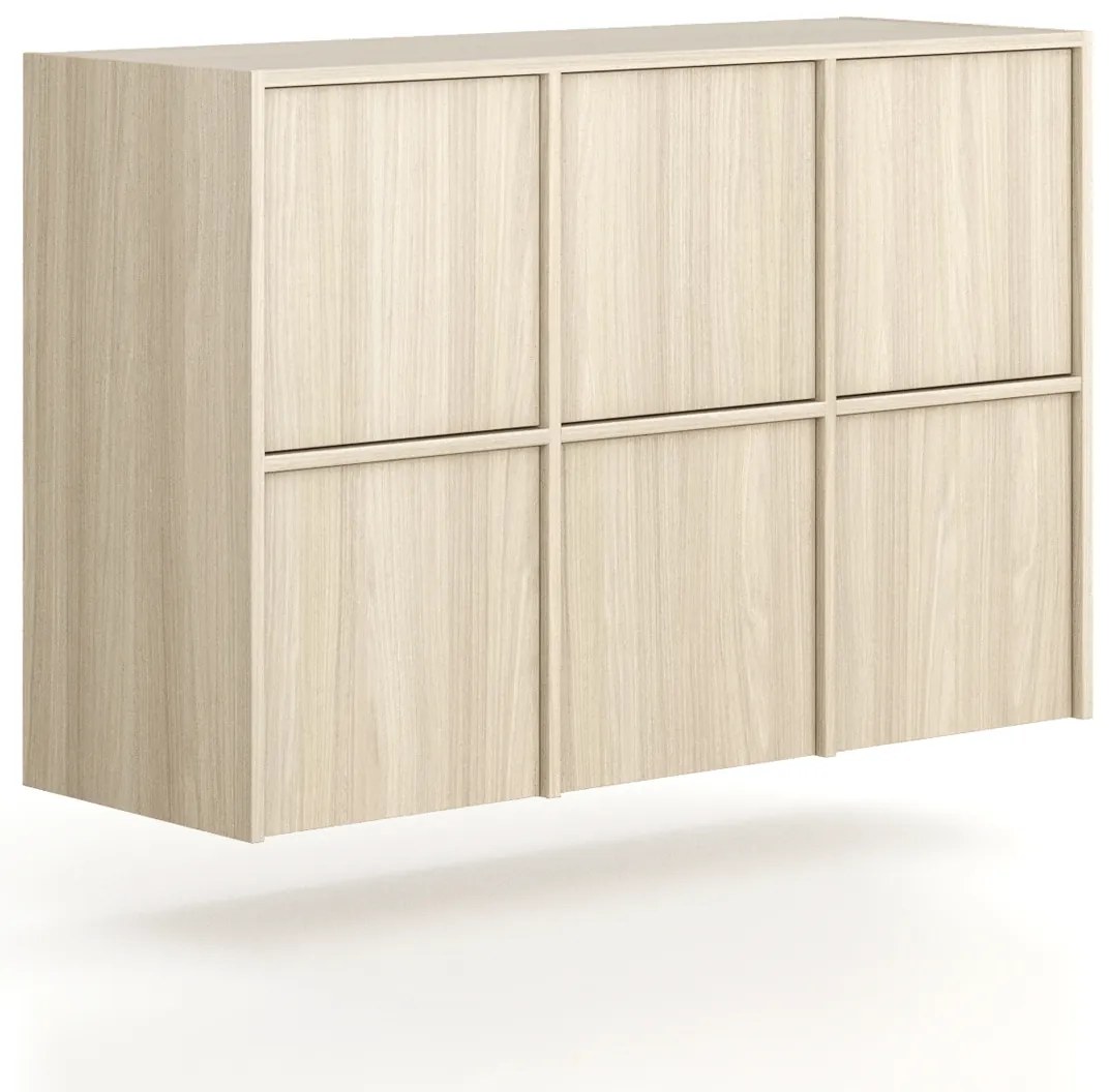 Nadstavba pre skrine FRAME, 6x dvere, 1299 x 450 x 854 mm, PUSH-lock, dub prírodný