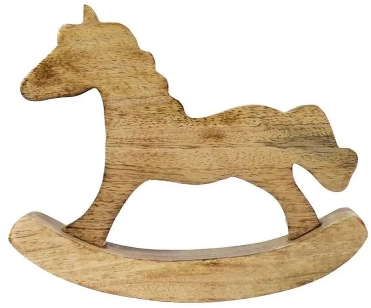 Dekorácia hojdací koník z mangového dreva - 17*2,5*14 cm