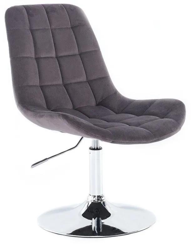 LuxuryForm DESIGN Stolička PARIS VELUR na striebornom tanieri - šedá