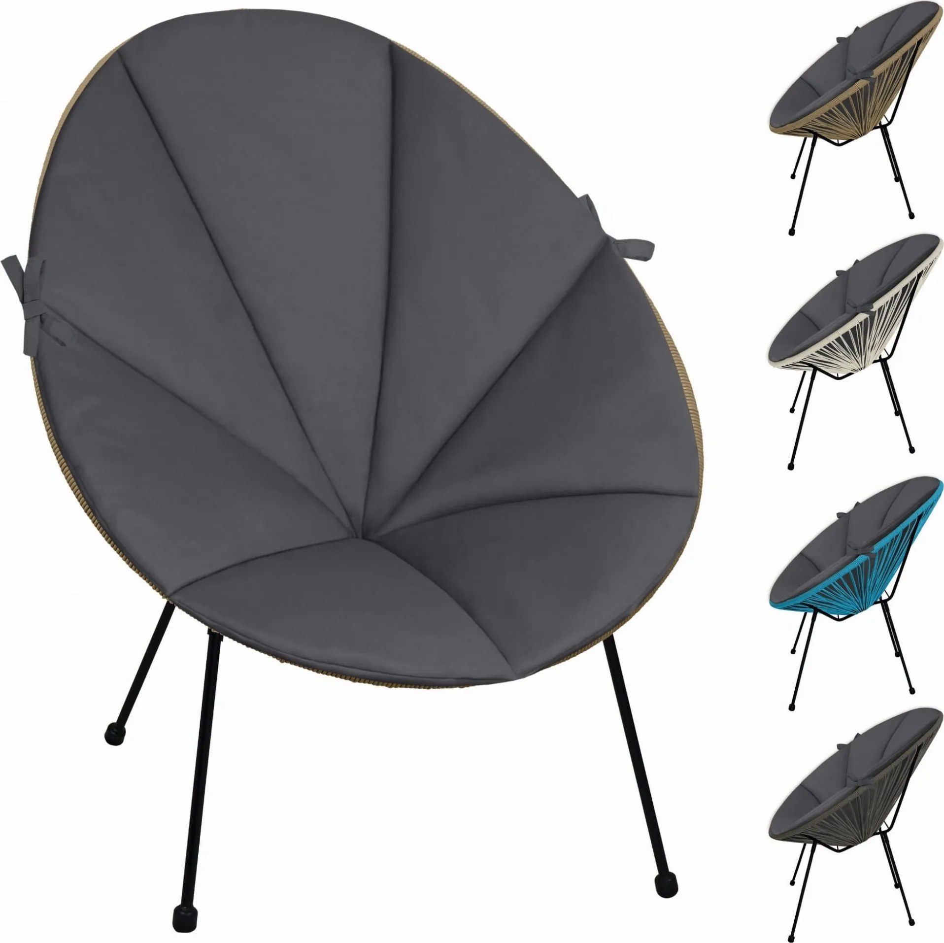 Podsedák do záhradného kresla ACAPULCO 91x72 cm - grafitový