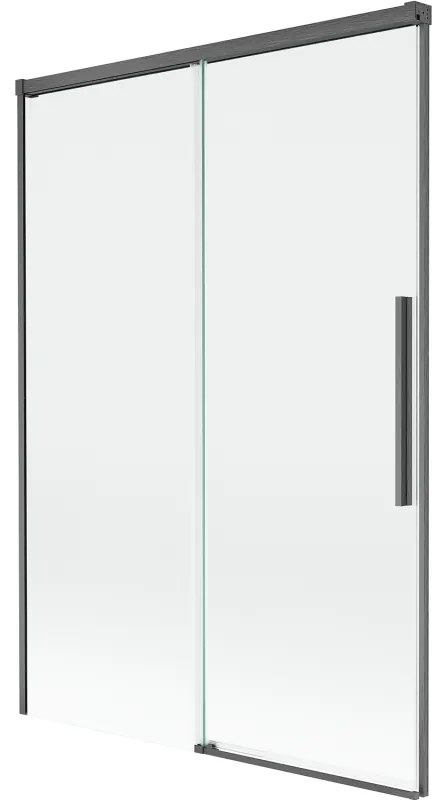 Mexen Rox, 2-krídlová posuvná vaňová zástena 120 x 150 cm, 8mm číre sklo, brúsený grafit profil, 8C9-120-001-66-00