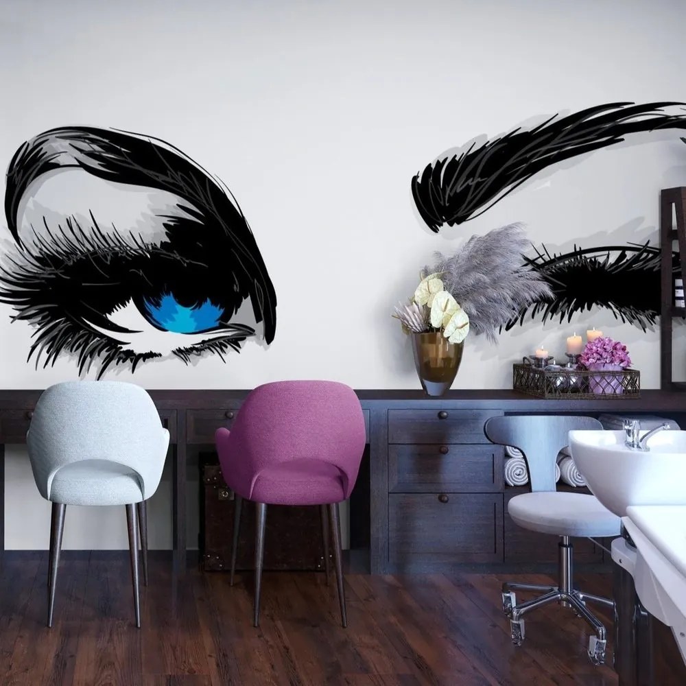 Samolepiaca tapeta žmurkajúce ženské oči