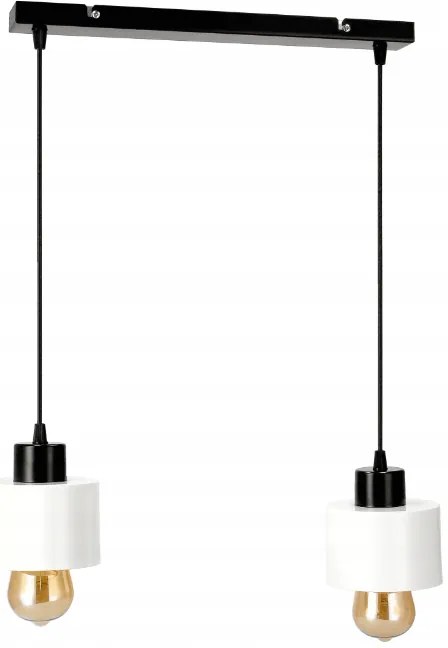 BERGE LED závesná lampa Beam - 2xE27 - CUBE WHITE