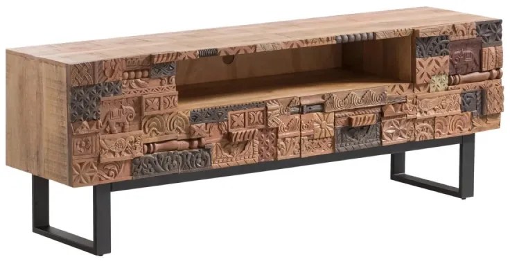 furniture-nabytek.cz - Masívny TV stolík Grónsko z mangového dreva, lakovaný, hnedý – 180×45×65 cm