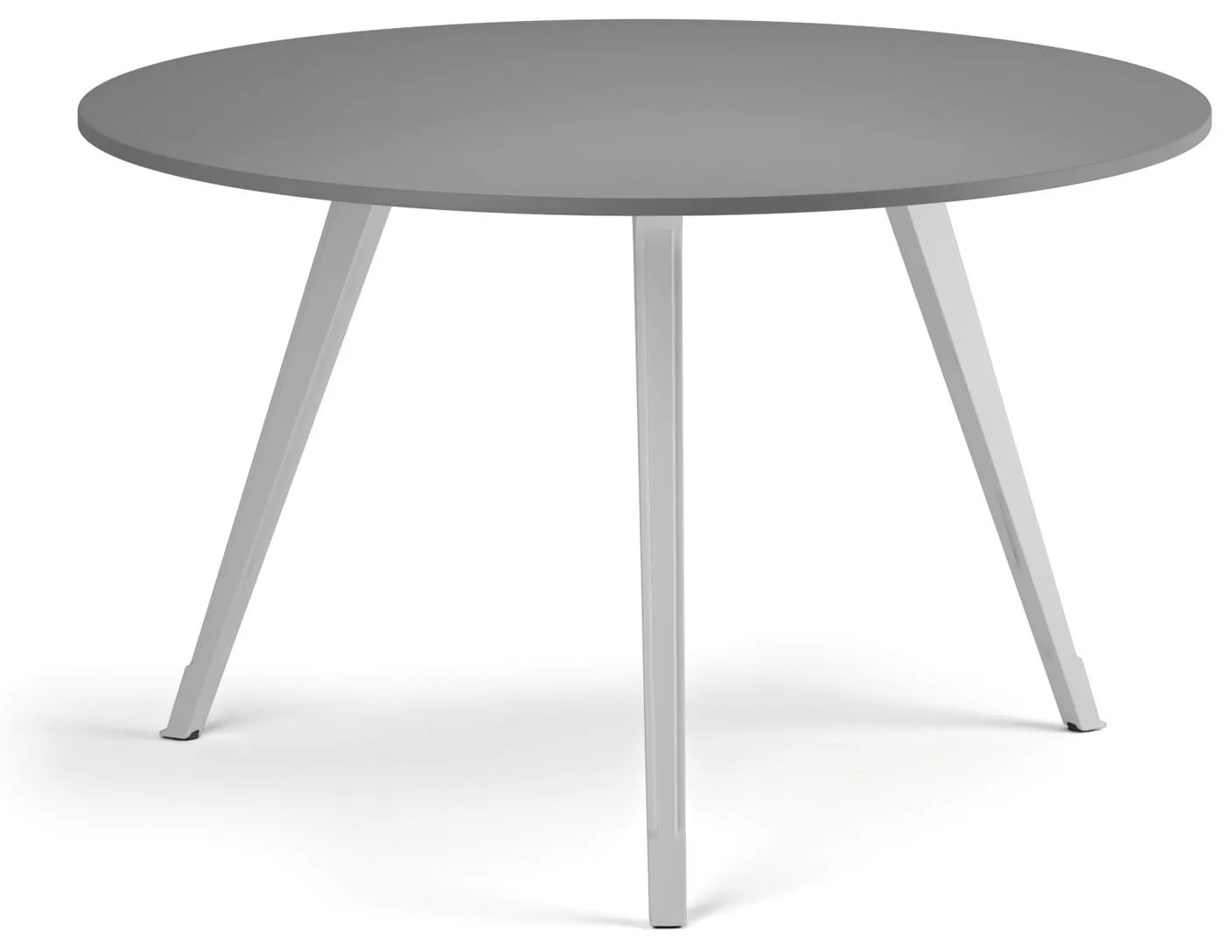 Konferenčný stôl PRIMO ZEN, priemer 120 cm, biela podnož, grafit