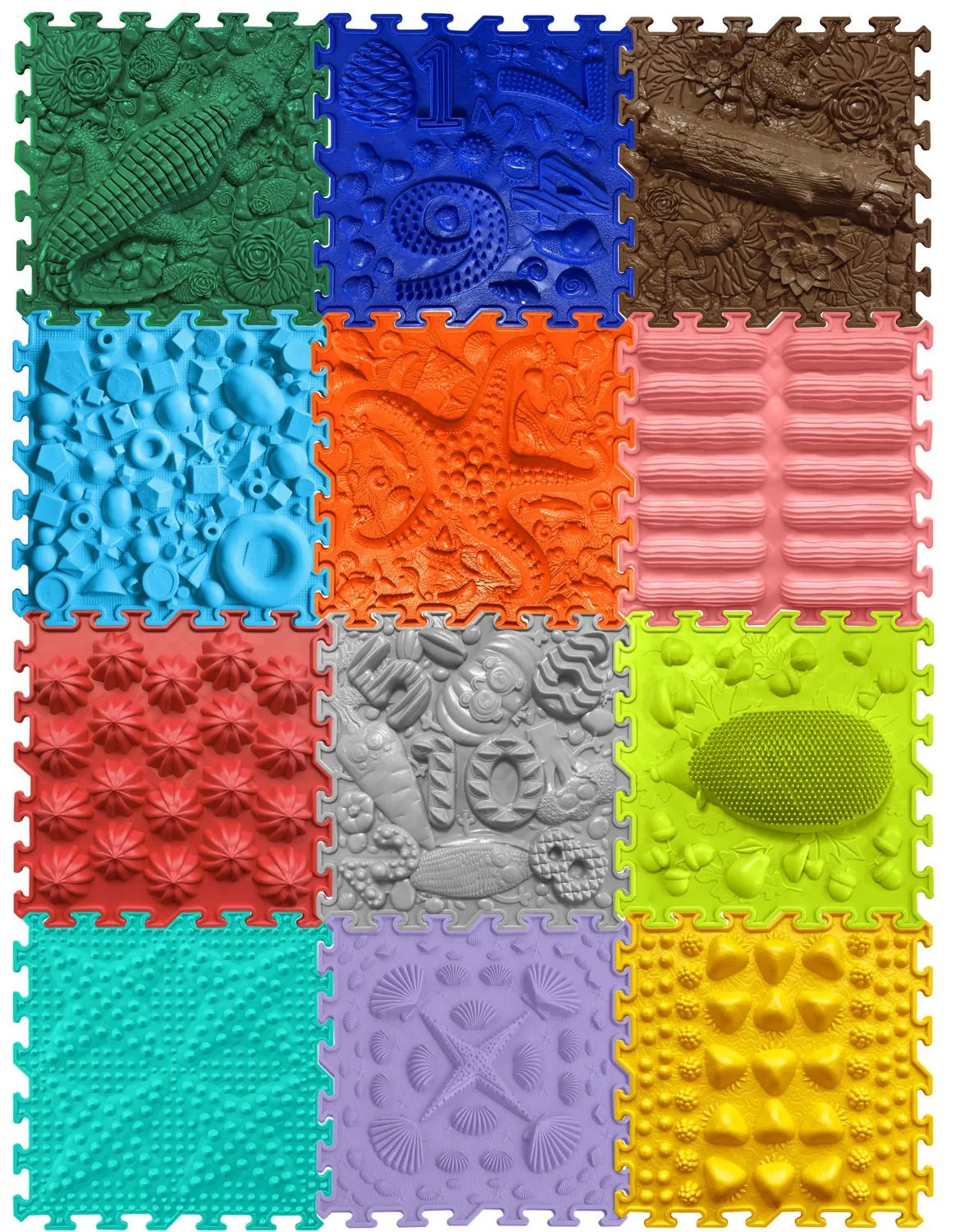 OrtoNature Masážne ortopedické podložky súprava 12 ks - mix