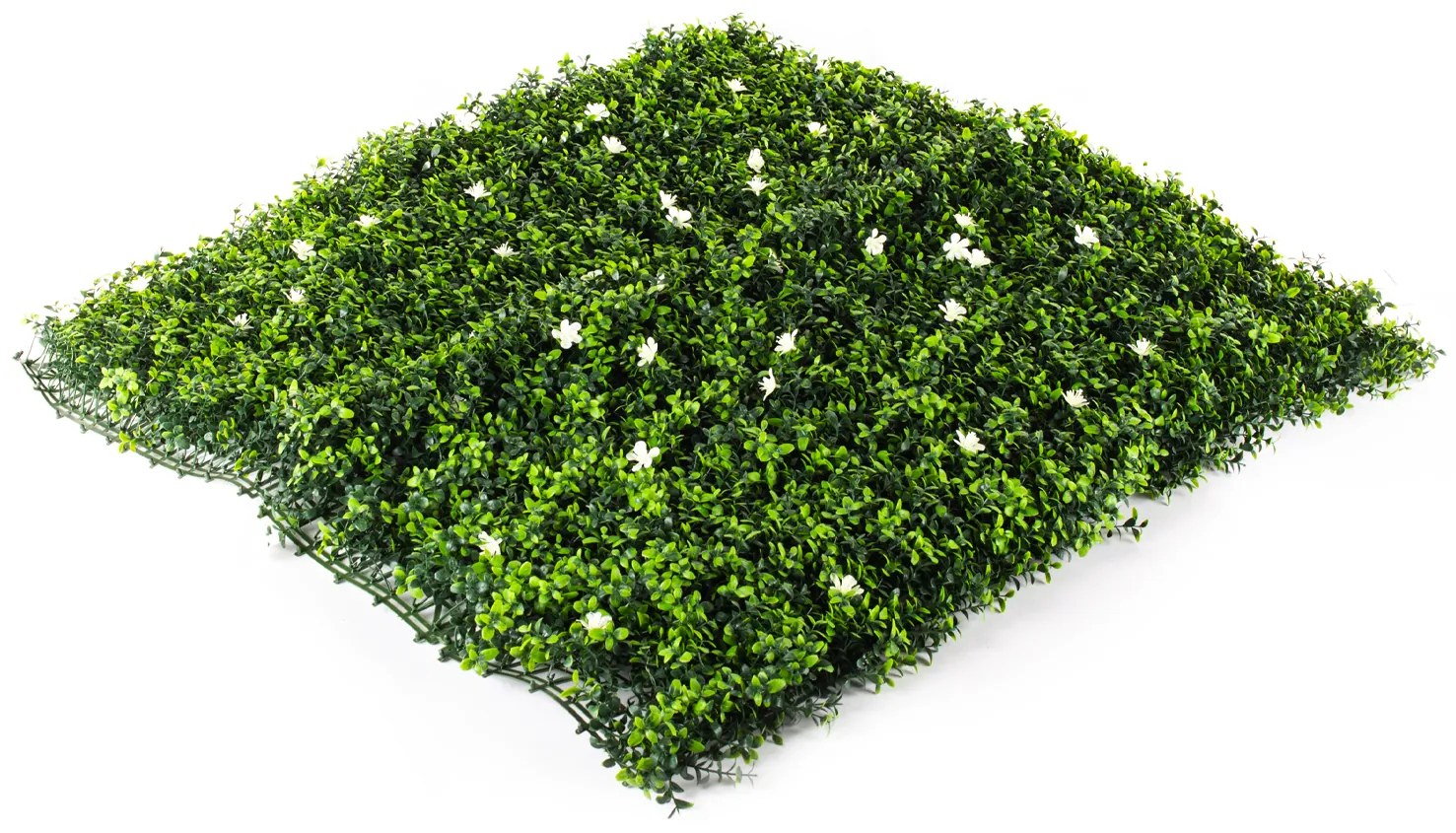 Umelý živý plot Hawaj Buxus High s kvetmi | stena 100 x 100 cm
