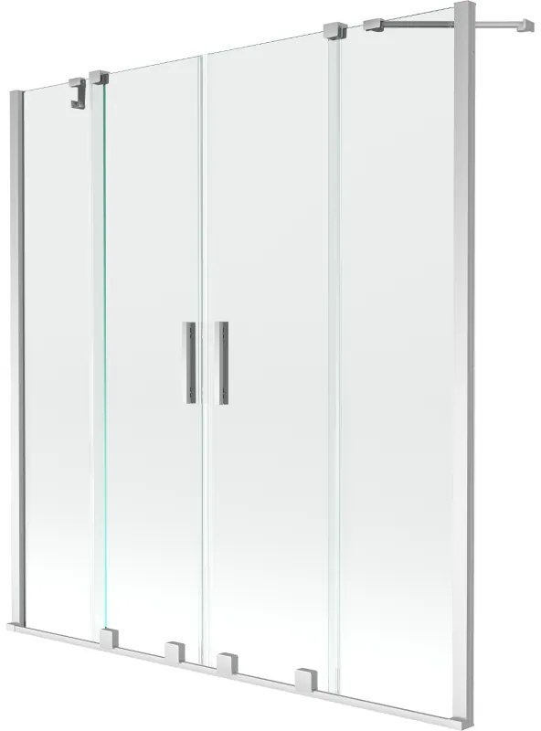Mexen Velar Duo, 2-krídlová posuvná vaňová zástena 140 x 150 cm, 8mm číre sklo, chrómový profil, 896-140-000-02-01