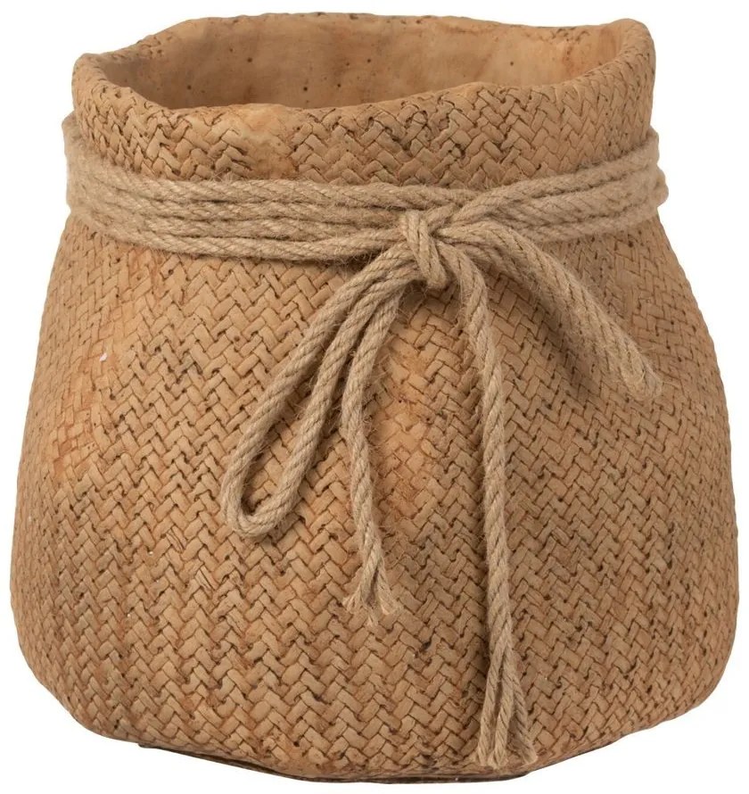 Cementový hnedý kvetináč M imitácia juty- 23,5*23,5*24 cm Cementový hnedý kvetináč M imitácia juty- 23,5*23,5*24 cm