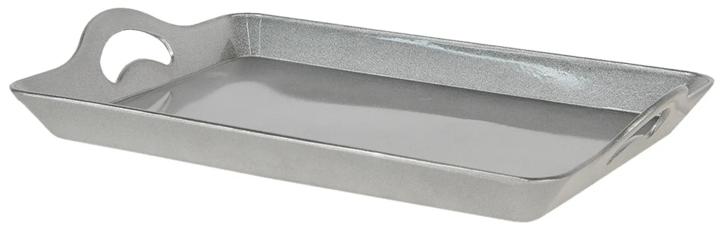 Stříbrmý melanínové podnos s ušami - 45 * 32 * 3 cm