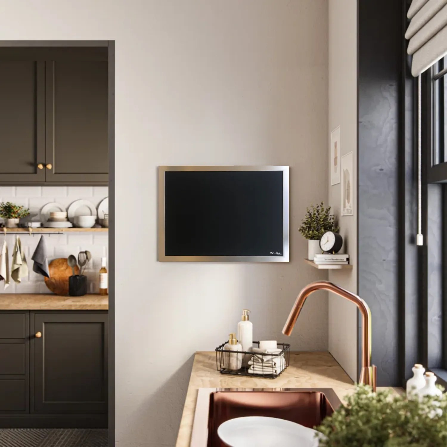 Toptabule.sk Čierna tabuľa na magnetky v chromovom ráme 60x40 cm