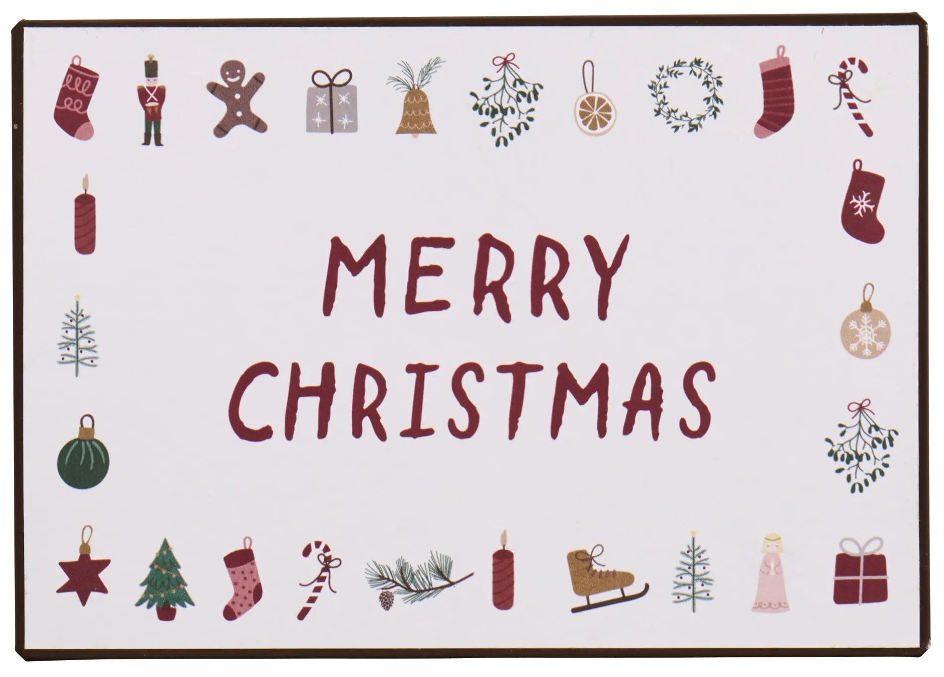 Ib Laursen Dekoratívna plechová ceduľa Merry Christmas