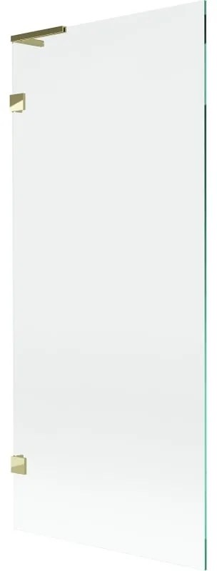 Mexen, Mexen Lunar L 1-krídlová vaňová zástena 80 x 150 cm, transparentná, zlatá - 897L-080-000-50-00
