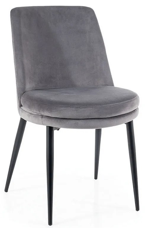 Jedálenská stolička Kayla Velvet, sivá