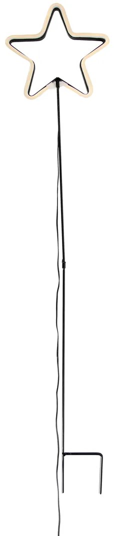 Vianočné neónové zemné bodové svetlo žltá hviezda vrátane LED s časovačom IP44 - Fura