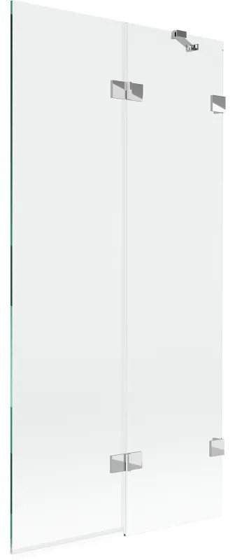 Mexen Lunar, 2-krídlová vaňová zástena pravá 90 x 150 cm, číre sklo, chrómová, 897-090-100-01-00-P